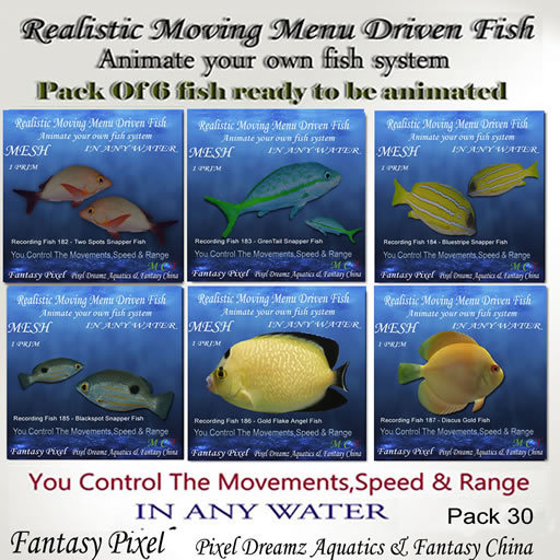 FP - Realistic Moving Menu Driven Fish MEGA PACK 30 