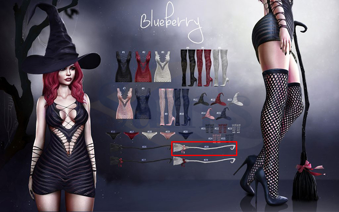 #28 Blueberry - Secret / COMMON / (Wear Me) Broom - PixieWhite