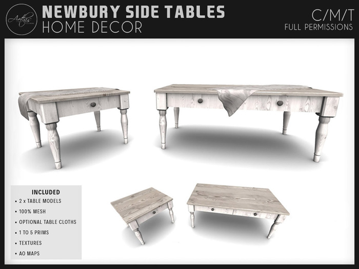 [AC] Newbury Side Tables - Full Permissions