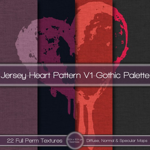 {L} Jersey-Heart Pattern V1-Gothic Palette