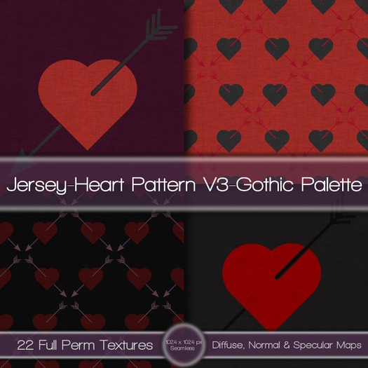 {L} Jersey-Heart Pattern V3-Gothic Palette