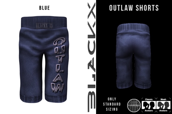 BLACKX // OUTLAW SHORTS BASIC (BLUE)