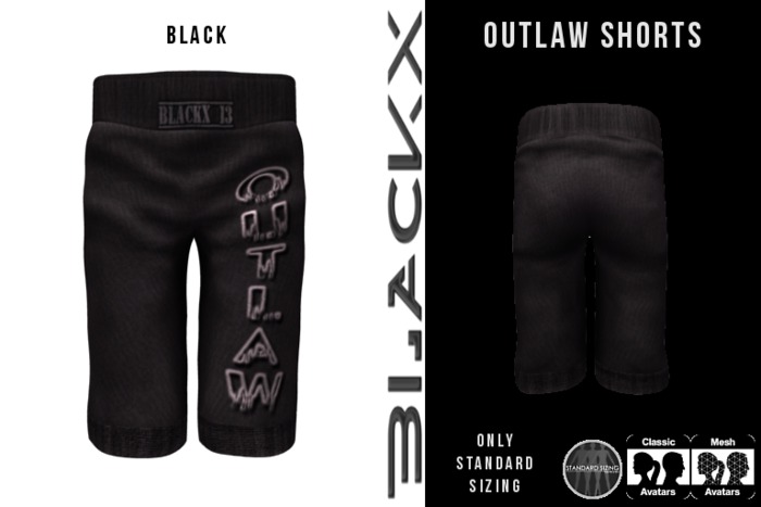 BLACKX // OUTLAW SHORTS (BLACK)