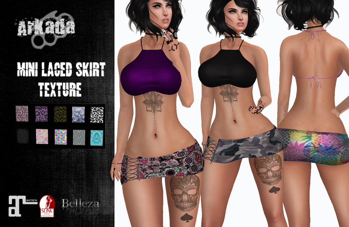 Arkada - Mini Laced Skirt Texture