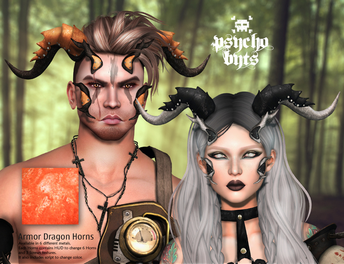 .{PSYCHO:Byts}. Armor Dragon Horns - Copper BOX