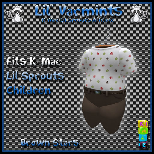 Lil' Varmints Outfit - Brown Stars