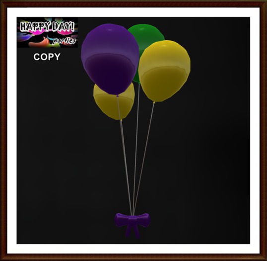 Mardi Gras - Balloons with Ribbon Hovering