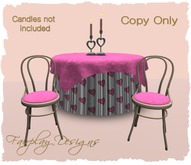 ~Pink Blushing Valentine Party Table & Chairs~COPY only