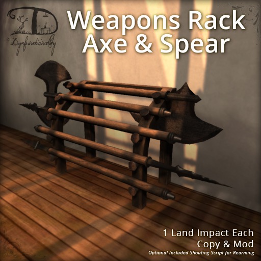 Second Life Marketplace - [DDD] Weapon Rack - Axe & Spear