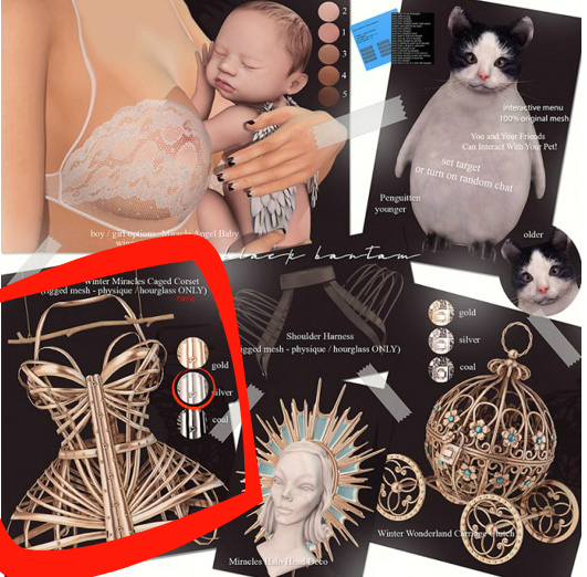 *[BB] Winter Miracles Caged Corset Hourglass Silver RARE