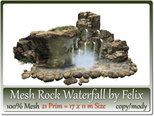 Mesh Rock Waterfall by Felix 21 Prim = 17x11m Size copy/mody