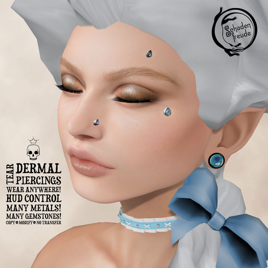Schadenfreude Tear Dermal Piercings