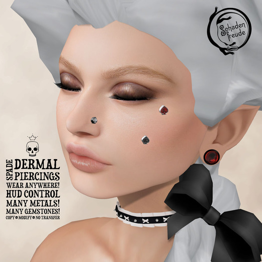 Schadenfreude Spade Dermal Piercings