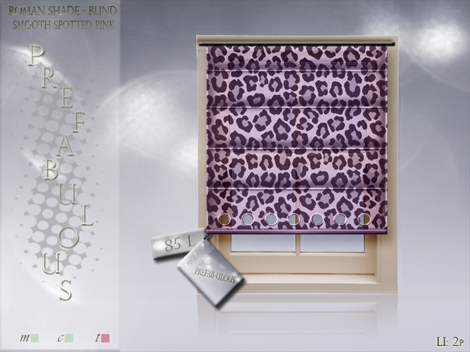 Prefab-ulous Roman Shade/blind *Animalskin- Smooth Spot Pink