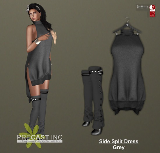 PRECAST Inc. - Side Split Dress - grey
