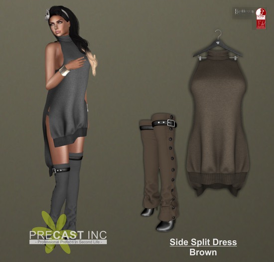 PRECAST Inc. - Side Split Dress - brown