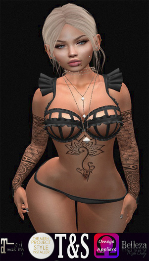 ~T&S~ Flower tattoo black