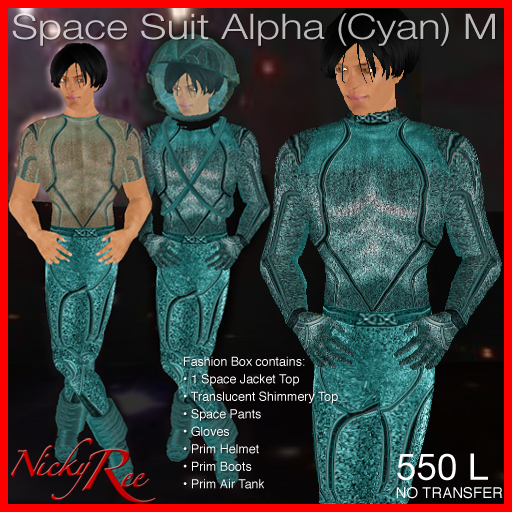 Nicky Ree Bodysuits - Space Suit Alpha (Cyan) M