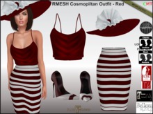 Zuloo-Rigged/MESH Cosmopolitan Outfit - Red