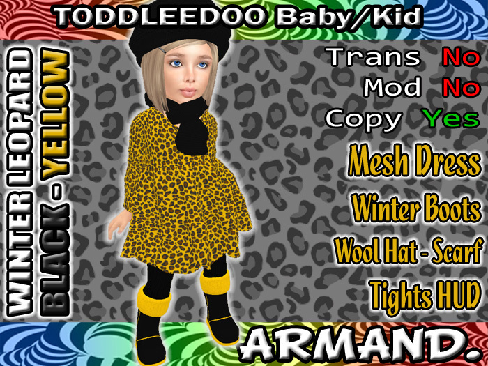 --ARMAND-- WINTER LEOPARD - BLACK-YELLOW