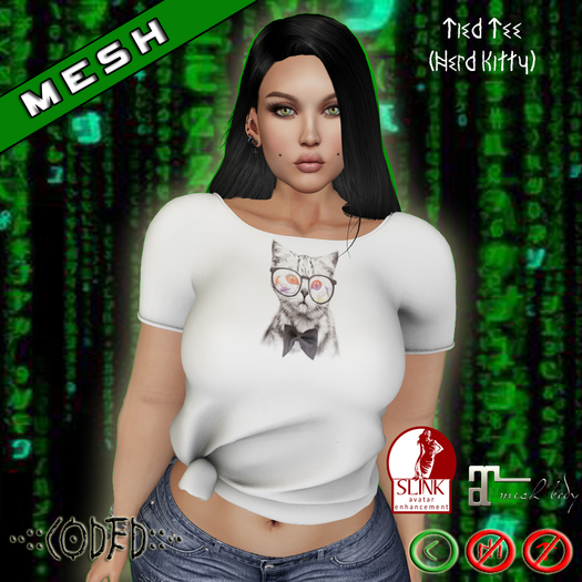 ..:: CODED ::.. Tied Tee (Nerd Kitty)