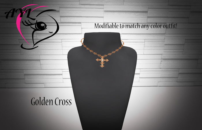 [AyL] Golden Cross Necklace - Modifiable