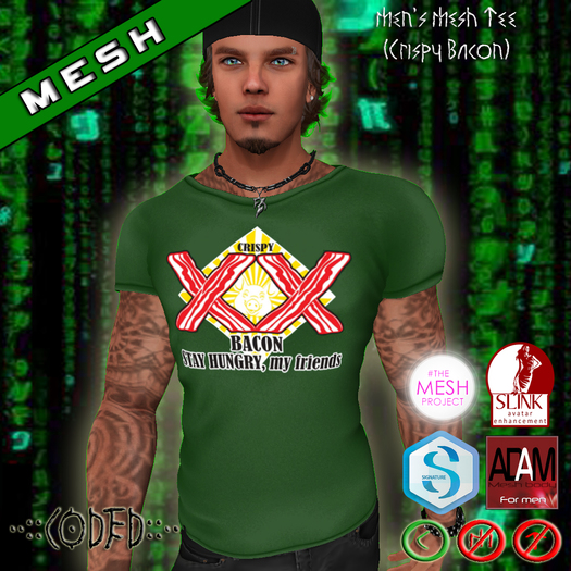 ..:: CODED ::.. Men's Mesh Tee (Crispy Bacon)