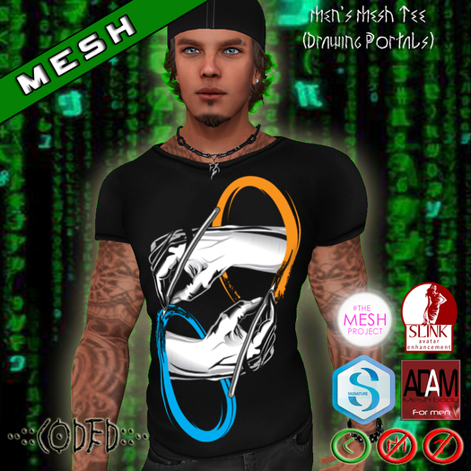 ..:: CODED ::.. Men's Mesh Tee (Drawing Portals)