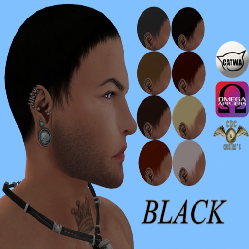 .::CDC Hair Base Male Black  Catwa/Omega 09**