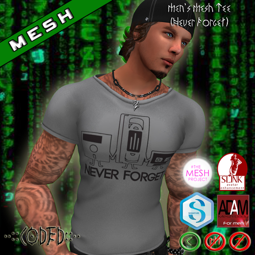 ..:: CODED ::.. Men's Mesh Tee (Never Forget)