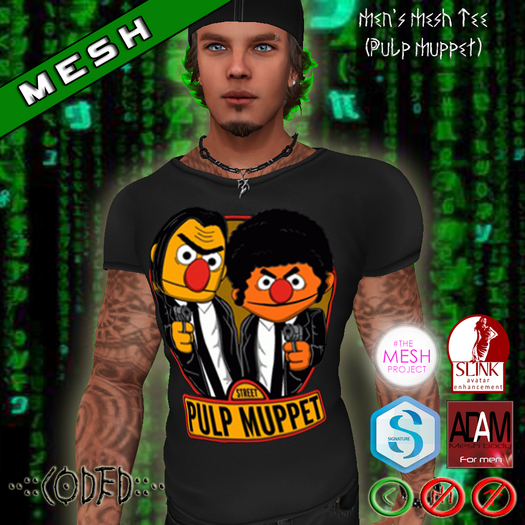 ..:: CODED ::.. Men's Mesh Tee (Pulp Muppet)