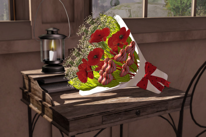 Aphrodite chocolate, poppies & flowers bouquet