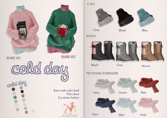 Tentacio. Cold day muffler blue