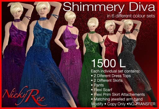 Nicky Ree Gowns - Shimmery Diva Fat Pack