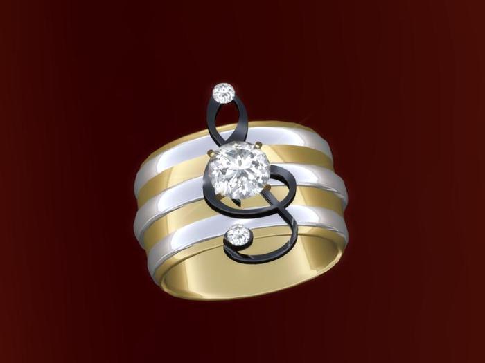 TM Wide Treble Clef Right Hand Ring - BENTO - Right Ring Finger