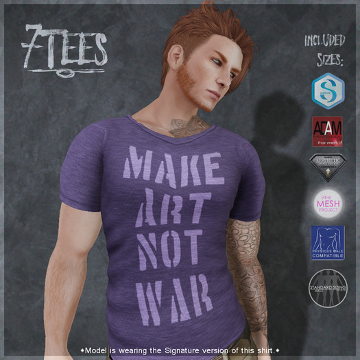 {7Ts} MakeArtNotWar Tee [5 Mesh Body Sizes/Standard S
