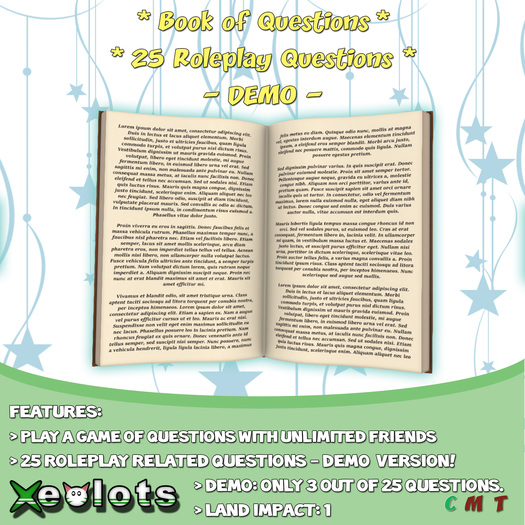 ** Xeolots ** Book of Questions - Roleplay - DEMO