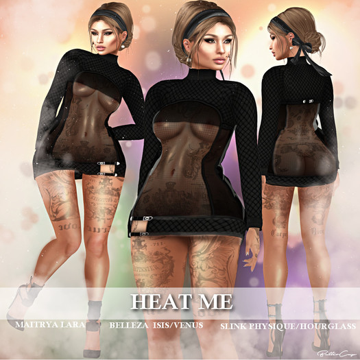 *Black Swan -HEAT ME, fitted mesh dress DEMO