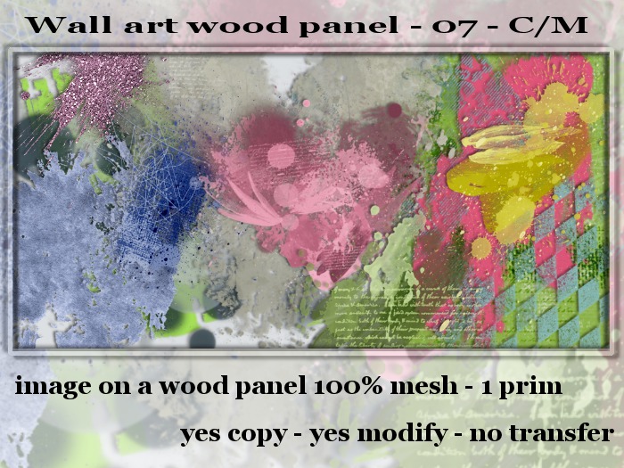 !Moril Creations! Wall Art Wood panel - 07 - C/M