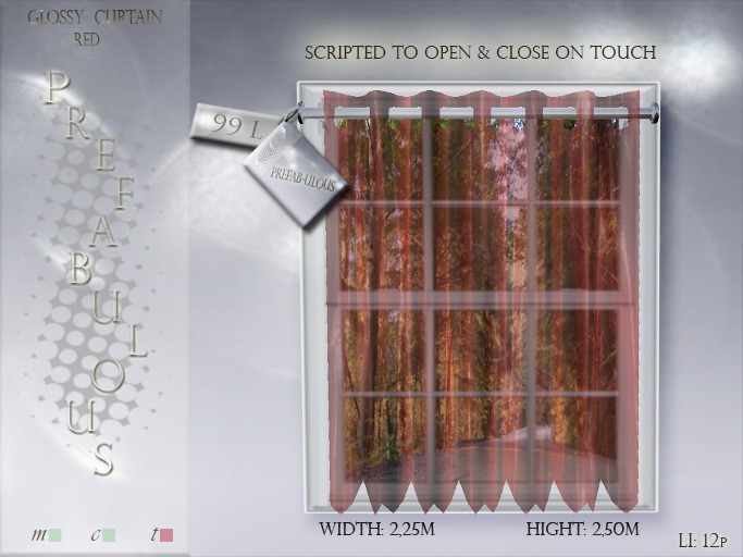 2017 Prefab-ulous *Glossy Curtain (Red set) Li: 12p