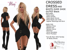 *BSASSY* CROSS DRESS WITH BOOT OVER SHOE BLACK