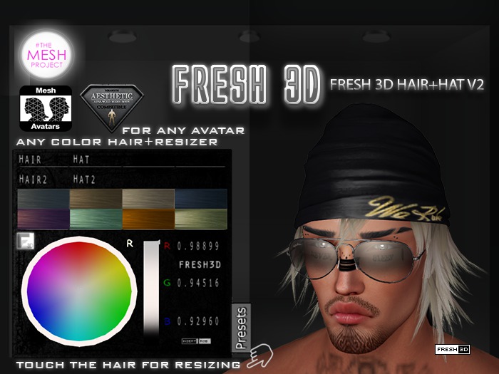 Second Life Marketplace FRESH 3D HAIR+HAT II