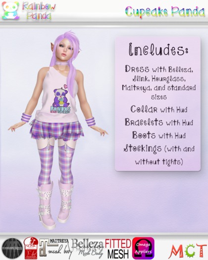 .:Rainbow Panda:. Cupcake Panda Outfit