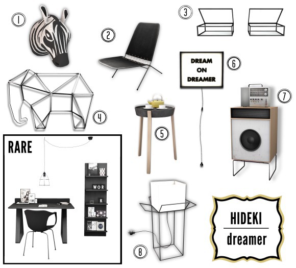 HIDEKI - B/W Desk Set - RARE