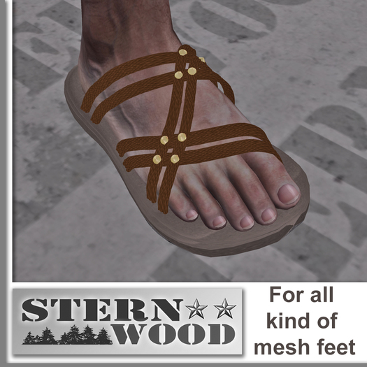 {JS} Male Sandals Type A "brown" for various mesh feet