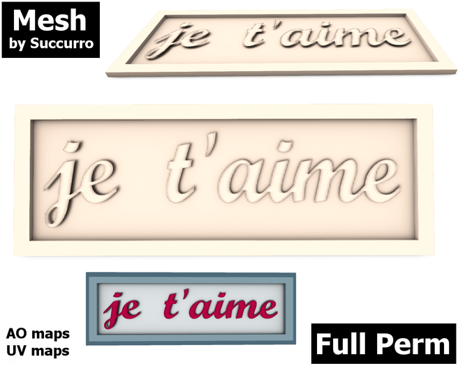 3D artwork - je t'aime 