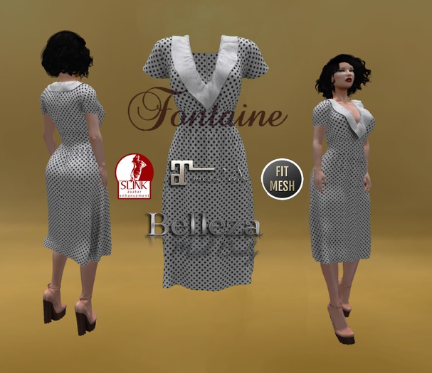 Fontaine Dress White Polka