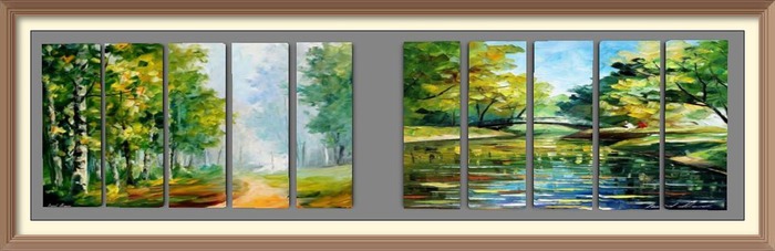 [FCD Art] Tree Seasons Pentaptych - Summer Green