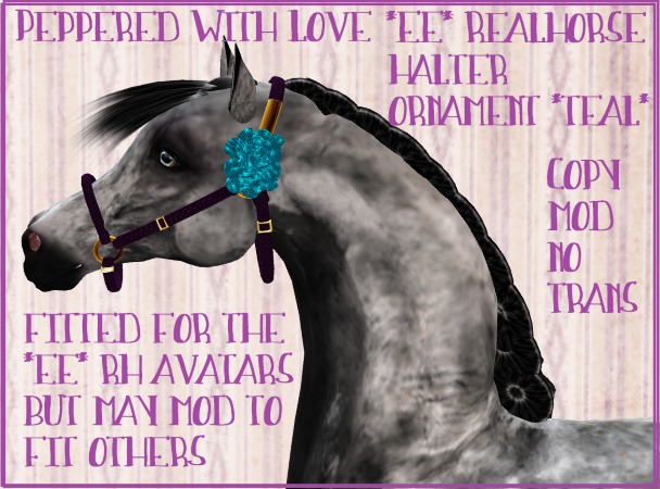 *PWL* RH Halter/Hair Ornament *Teal*