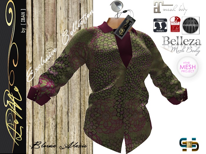 [ IBAN ] //005c MESH ALEXIS BLOUSE PINK / YELLOW